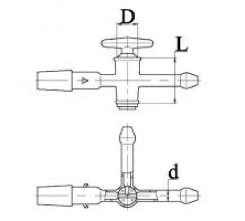 Кран 3-х ходовой К3Х-1-32-2,5 КШ 29/32, ТС, эскиз 4-39-02