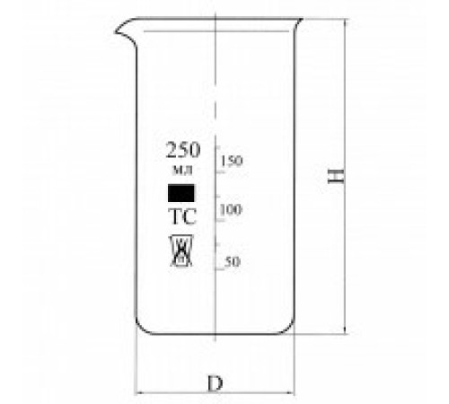 Стакан В-1-2000 высокий с делениями и носиком, ТС