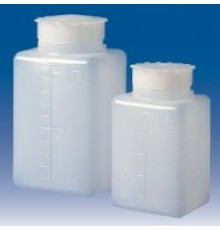 Емкость для общелабораторного применения-бутылка квадратная 250 мл.,с дел,с крышкой, ПЭВП, LAMAPLASТ