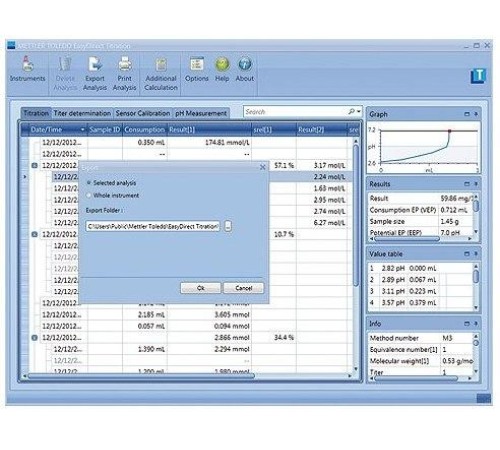 Программное обеспечение EasyDirect Titration (Mettler Toledo)