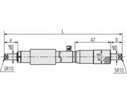 Нутромер 325-350мм микрометрический 133-154
