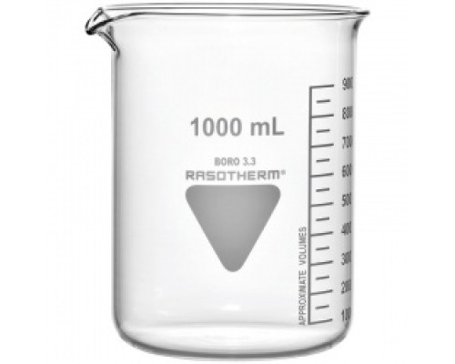 Стакан RASOTHERM 1000 мл, низкий, с градуировкой, с носиком, стекло (Артикул 93206010)