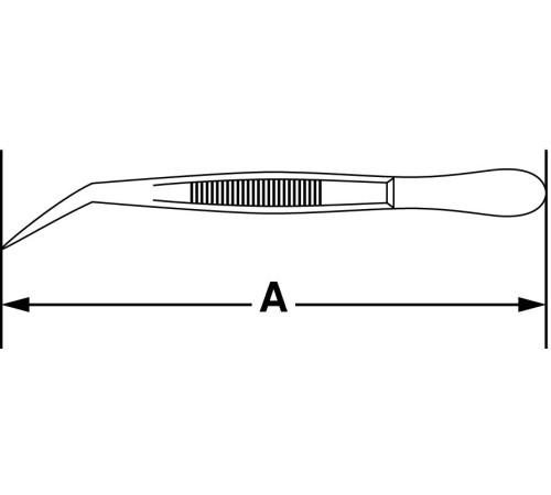 Пинцет Bochem остроконечный изогнутый с направляющим винтом из хромированной стали, длина 145 мм